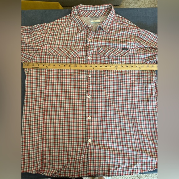 Columbia Omnishade Sun Protection Button Up Shirt Men’s SZ XXL Plaid Vented - Picture 6 of 7